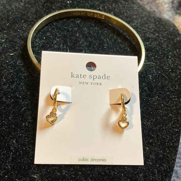 kate spade Jewelry - Pretty Kate Spade brand gold colored earrings and bracelet bundle